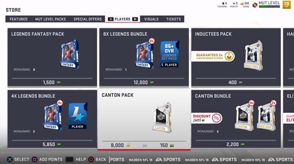 Madden 17 - MUT card packs