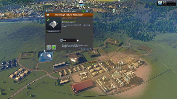 Cities: Skylines: Industries - resource drain