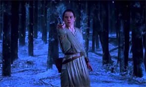 Force Awakens: Rey grabbing lightsaber