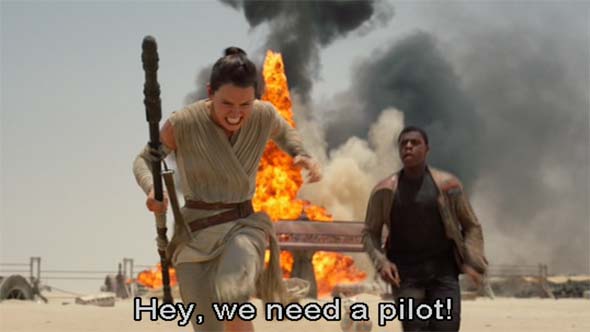 The Force Awakens - Rey is a pilot