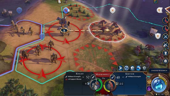 Civilization VI - Khevsur attacking off of hills