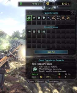 Monster Hunter: World - quest rewards