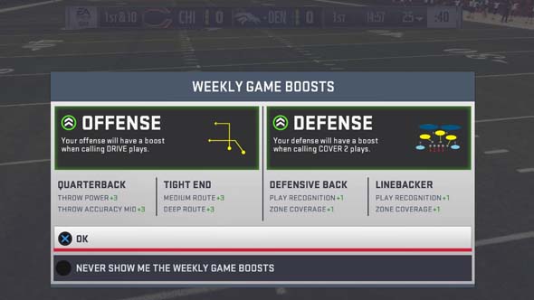 Madden 19 - weekly training bonuses