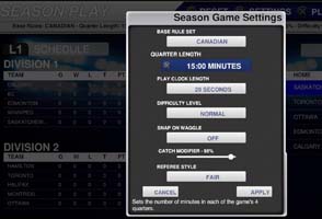 Maximum Football 2018 - season settings