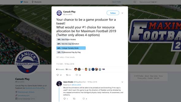 Max Football Twitter poll