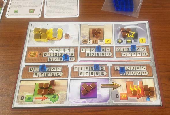 Terraforming Mars - cubes and economy board