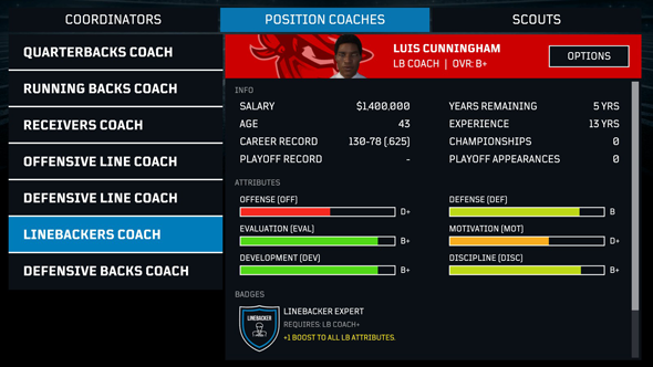 Axis Football 2019 - coach attributes