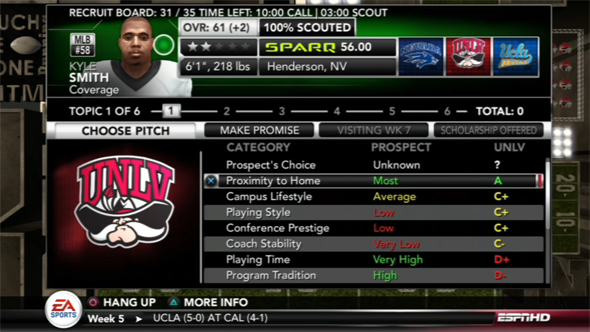 NCAA Football 13 - recruiting