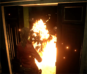 Resident Evil 2 - grenade through doorway