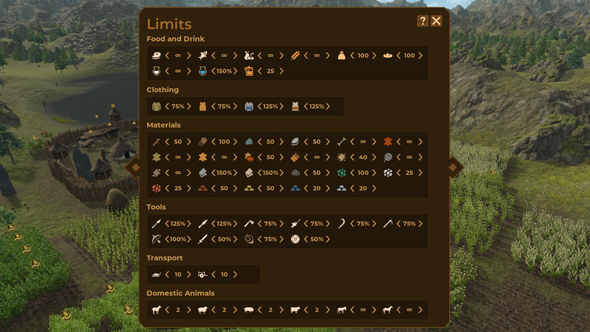 Dawn of Man - resource limits