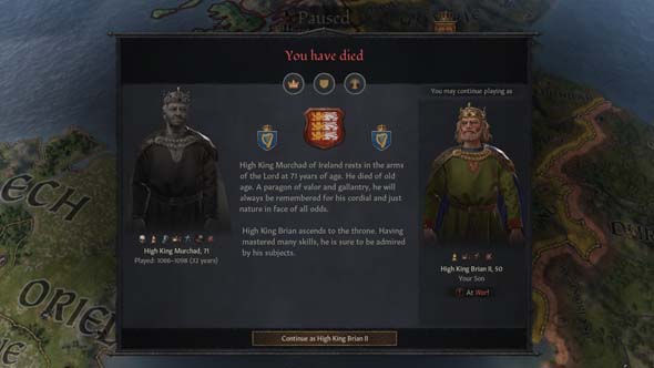 Crusader Kings 3 - death and heir