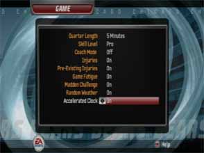 Madden 2006 - accelerated clock