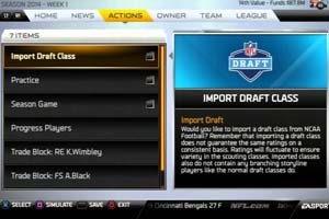 Madden 25 - import draft class