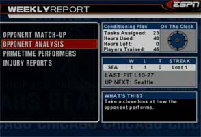 NFL 2k5 - practice schedule