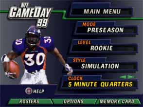 NFL GameDay 99 - settings