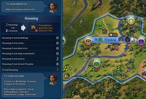 Civilization VI - housing with water