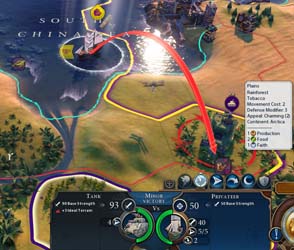 Civilization VI - naval unit attacking rainforest