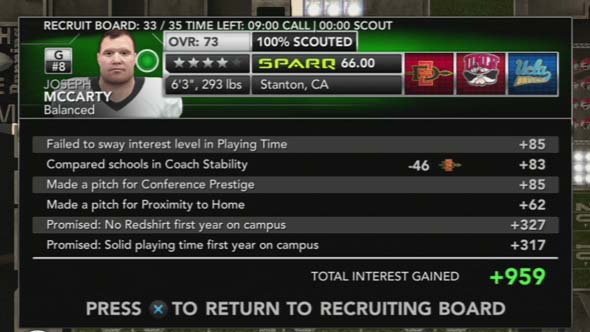 NCAA Football 13 - recruiting call