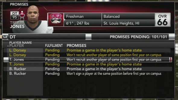 NCAA Football 13 - first year on campus promise