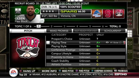 NCAA Football 13 - MOCK recruiting call