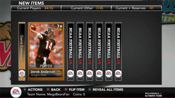 NCAA Football 14 - Ultimate Team cards