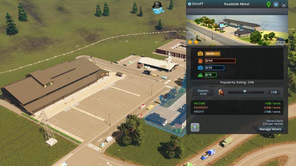 Cities Skylines: Hotels and Retreats - roadside motel