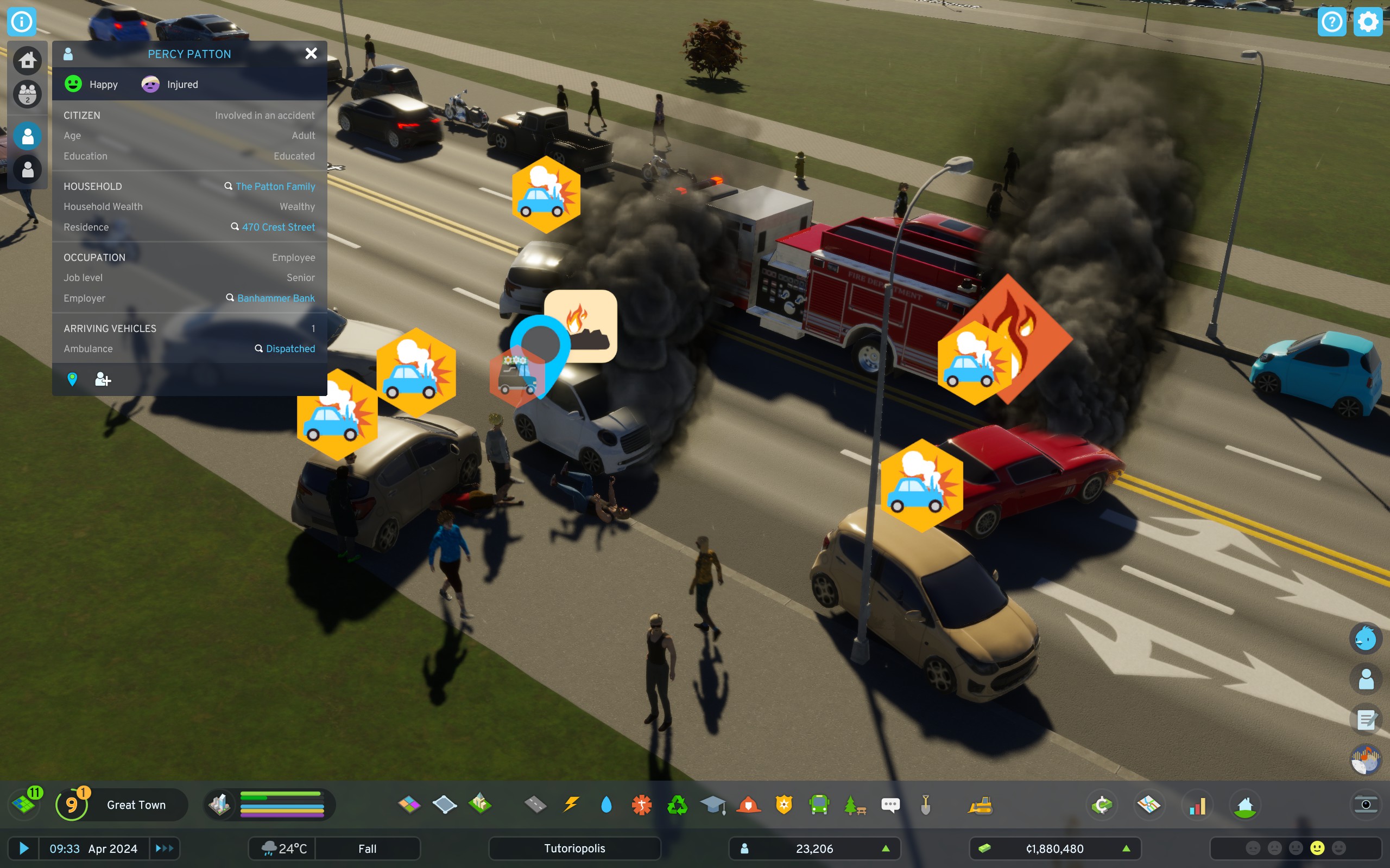 Cities: Skylines II - traffic wreck