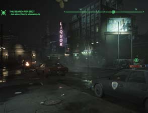 RoboCop: Rogue City - downtown at night