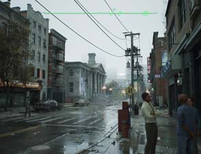 RoboCop: Rogue City - downtown in the rain