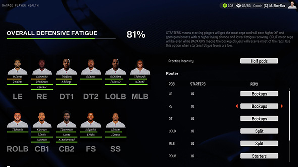 Madden 25 - practice reps