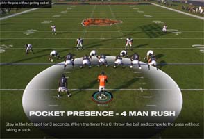 Madden 25 - pocket presence drill, 4-man rush