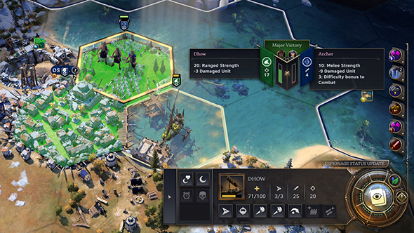 Civilization VII - Dhow attacking nearby coastal city