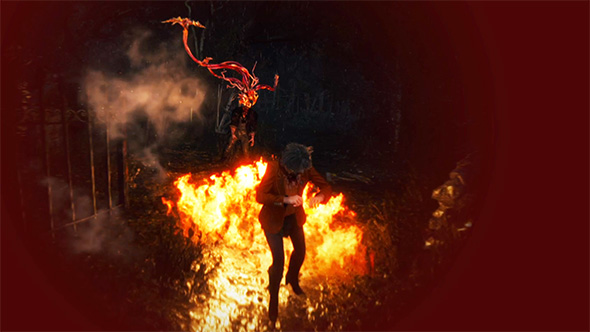 Resident Evil 4 (2023) - Ashley on fire