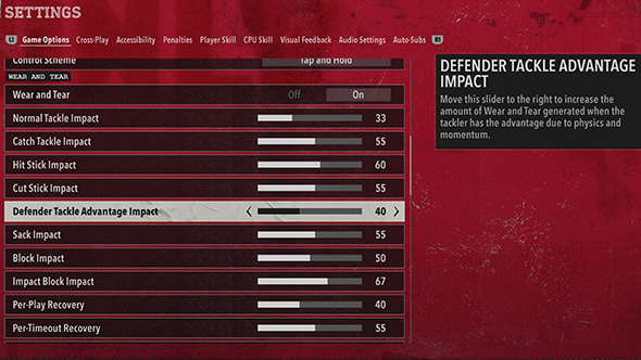 EA Sports College Football 26 - wear & tear settings