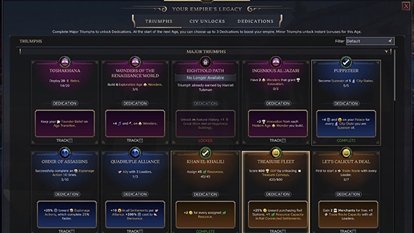 Civilization VII - Test of Time, triumphs