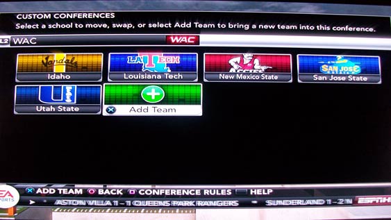 NCAA Football 12 - conferences can be realigned.