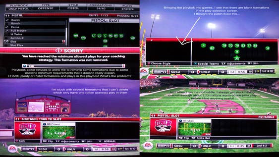 NCAA Football 12 - custom playbooks would be a great feature if they weren't broken.