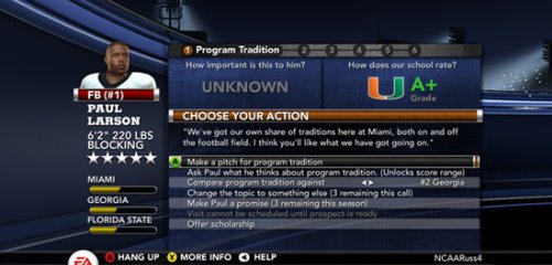 NCAA Football 11 - recruiting